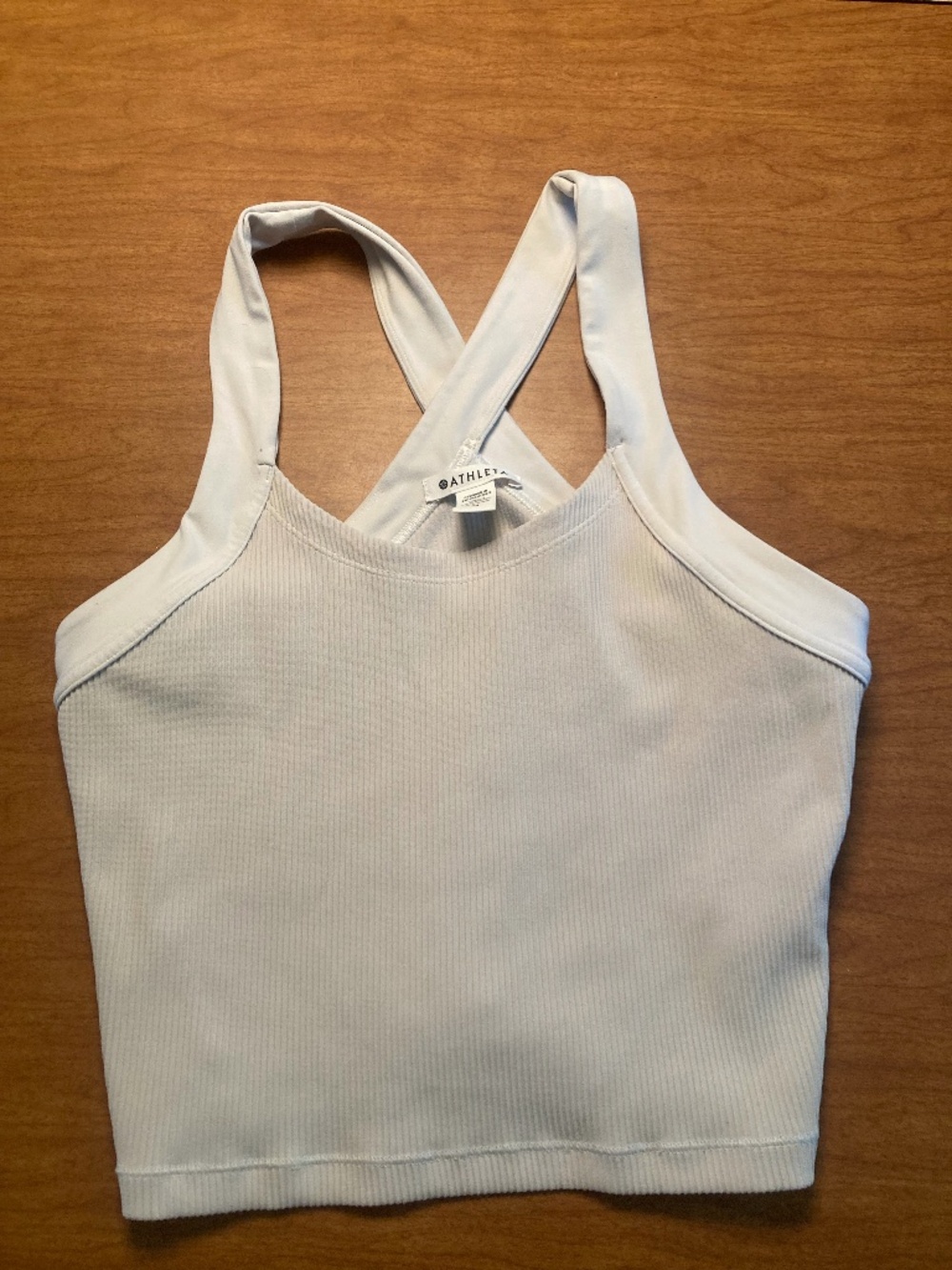 Athleta White Ribbed Horizon Tank Camisole Size Medium